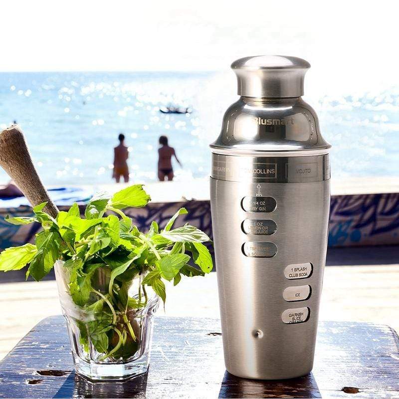 3 Piece Rotating Cocktail Shaker with 8 recipes