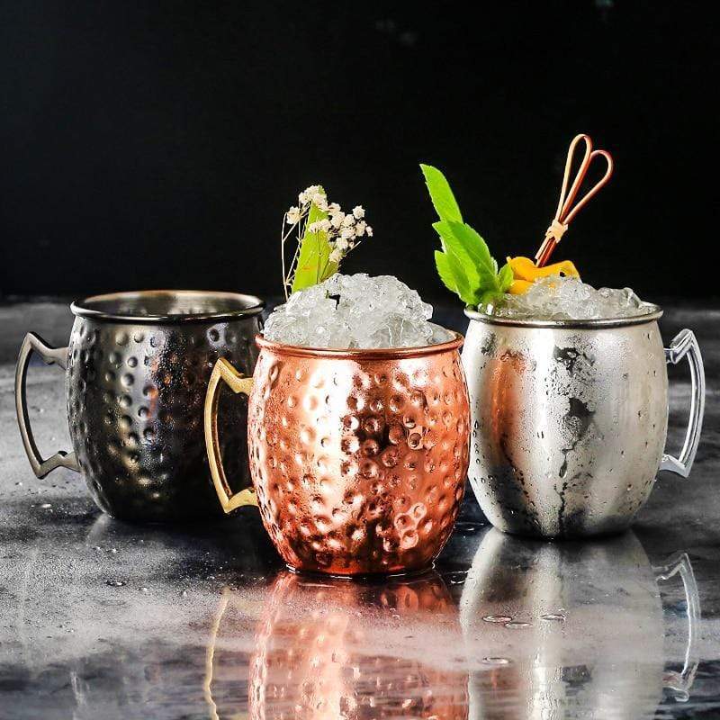 Big Hammered Moscow Mule Mugs - Set of 2