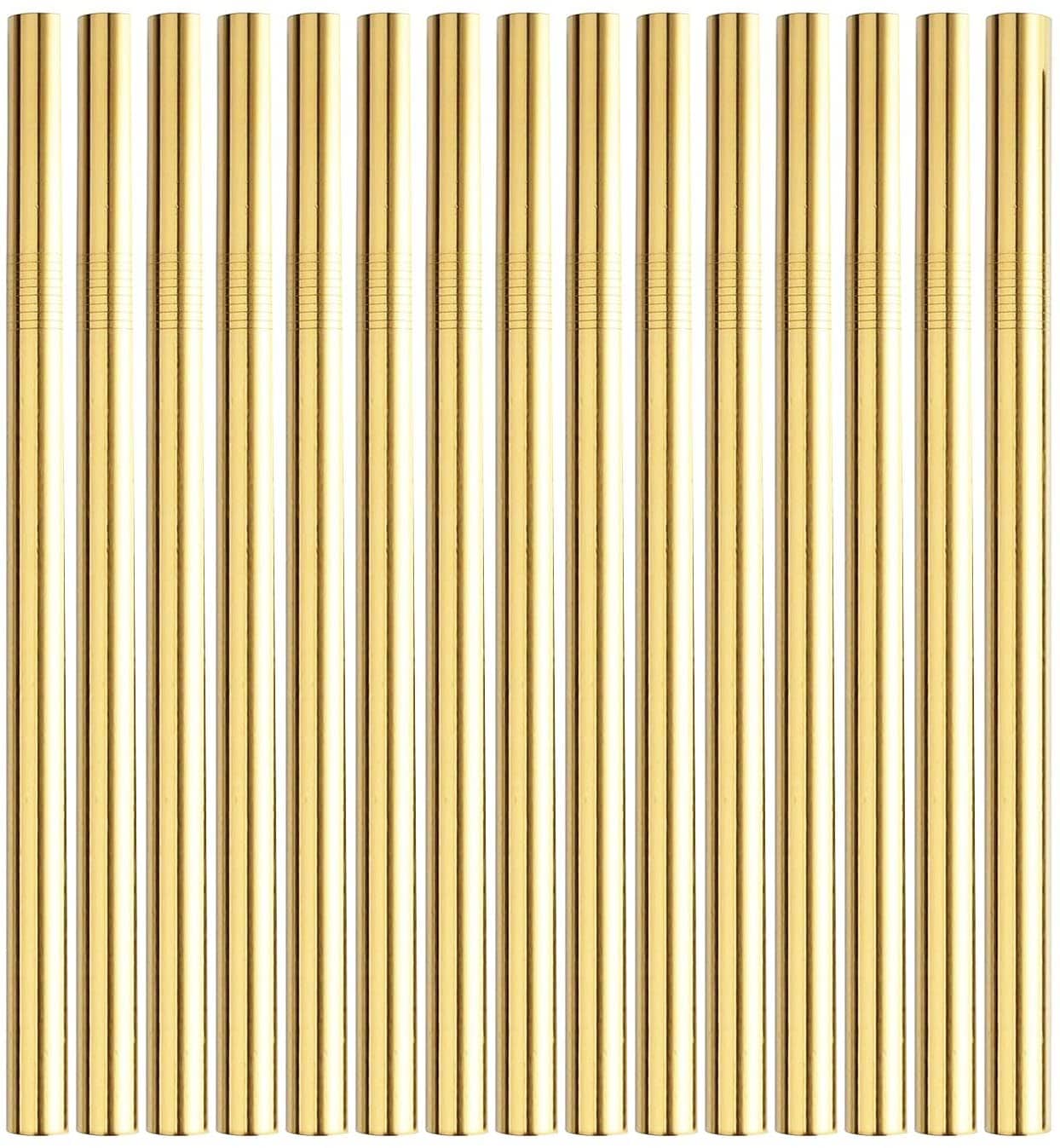 Gold Metal Straws - Set of 4