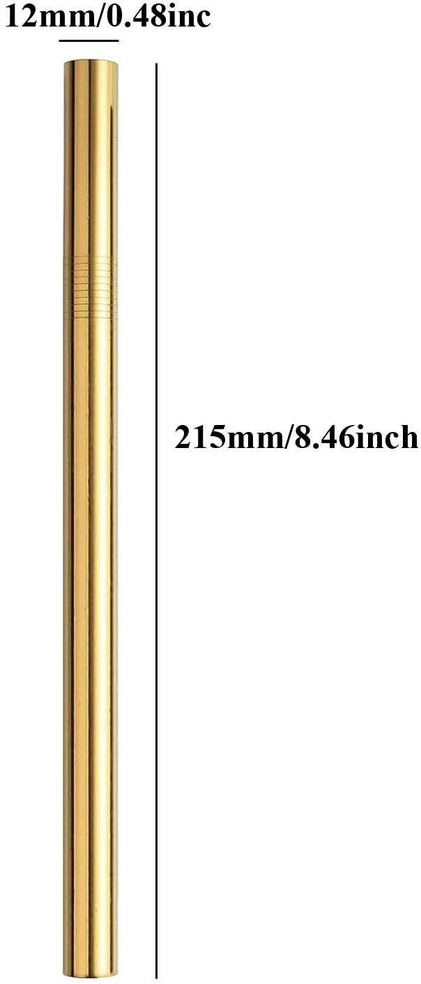 Gold Metal Straws - Set of 4