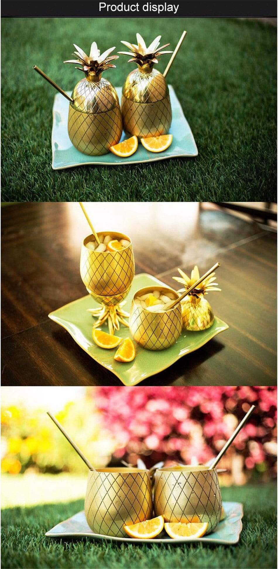 Gold Pineapple Cocktail Glass - 1 pc