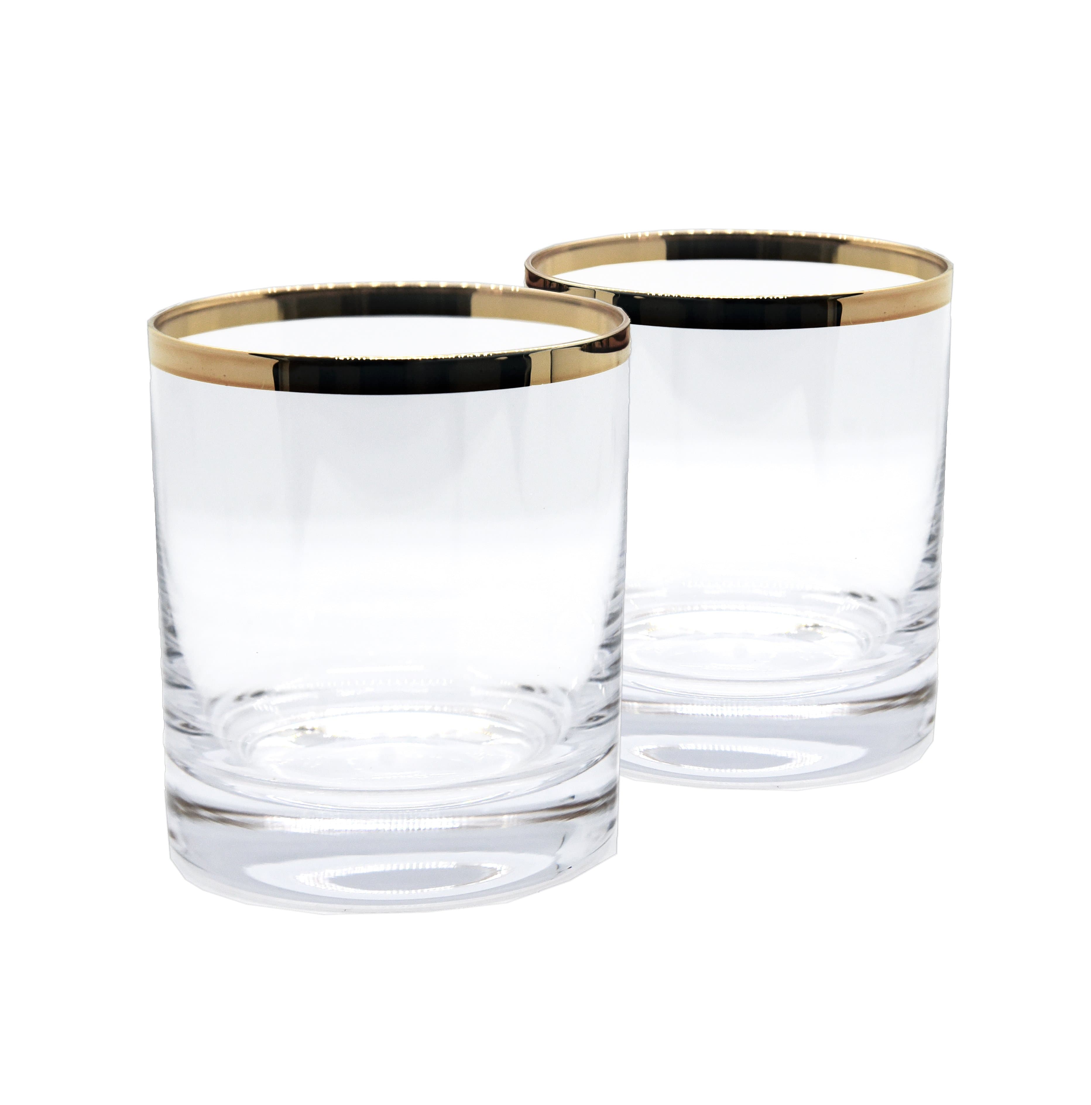 Gold Rim Whisky Glass - Set of 2