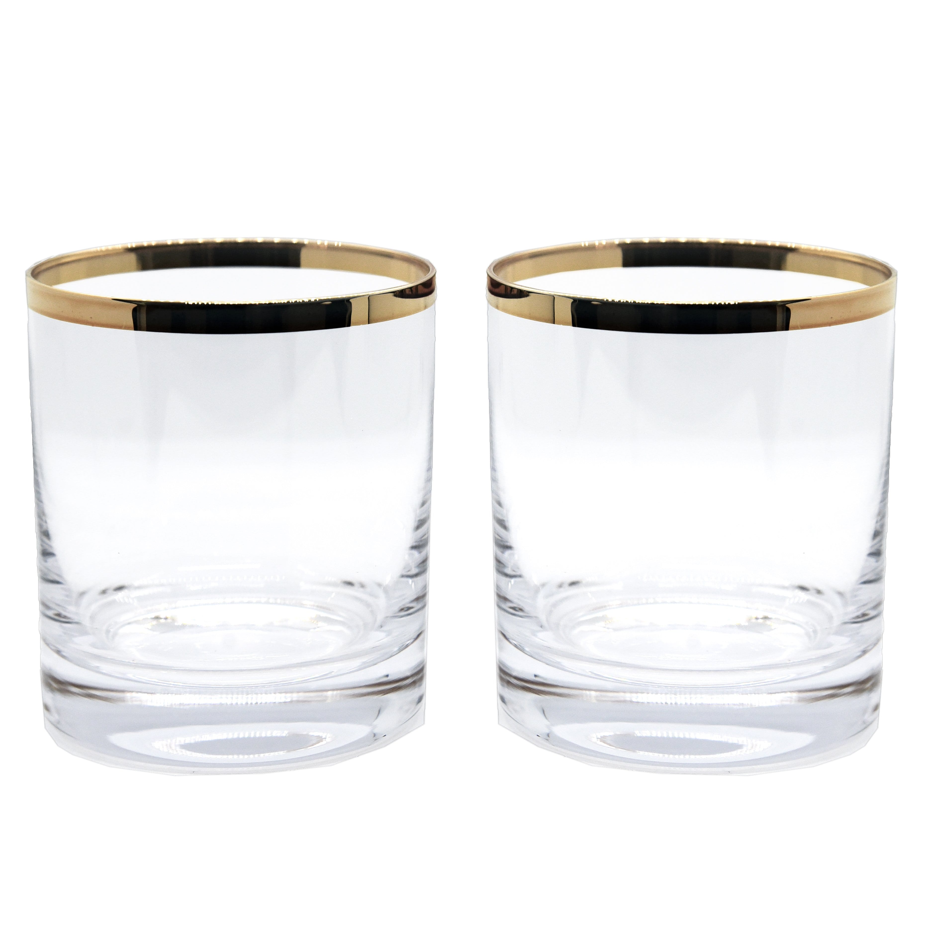 Gold Rim Whisky Glass - Set of 2