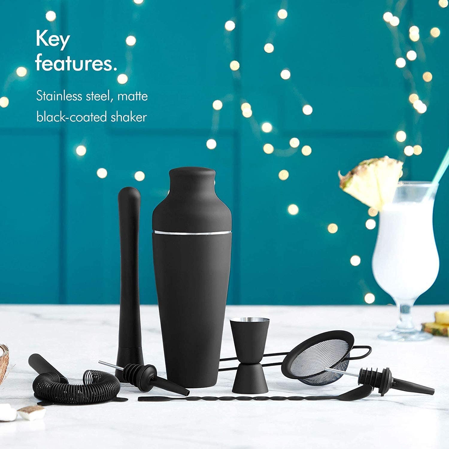 Matte Black Cocktail Shaker Set