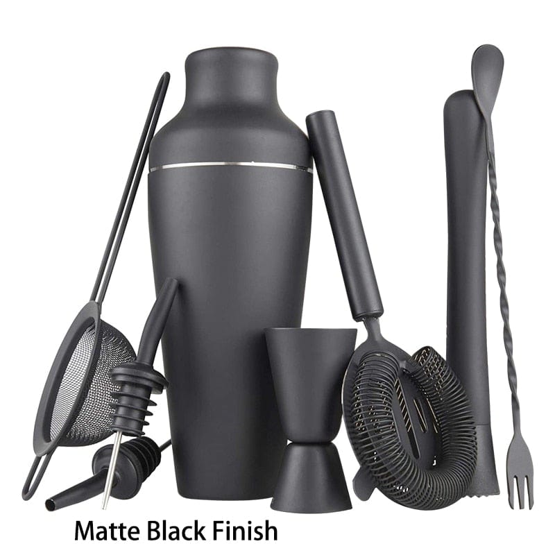 Matte Black Cocktail Shaker Set