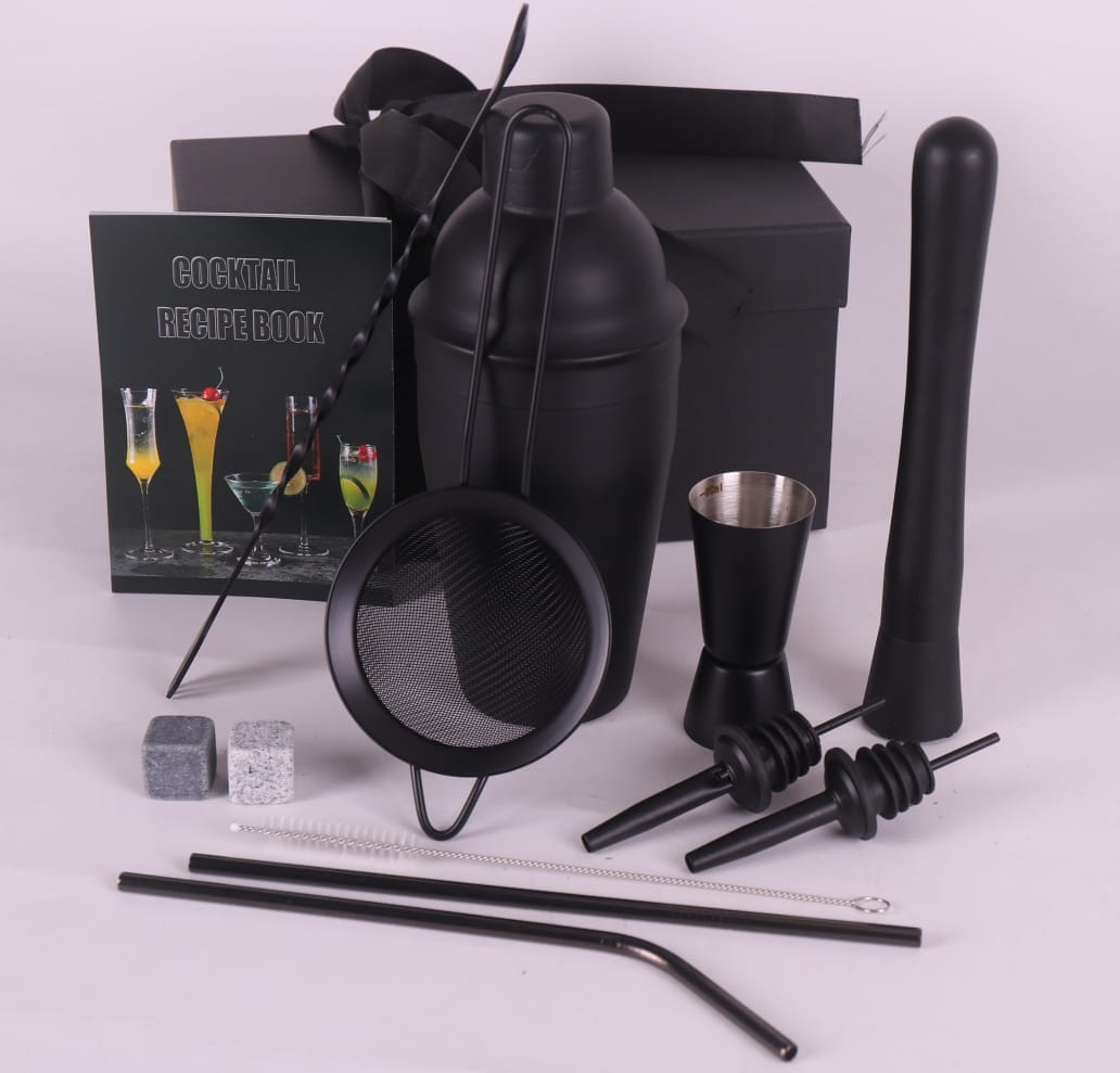 Matte Black Cocktail Shaker Set