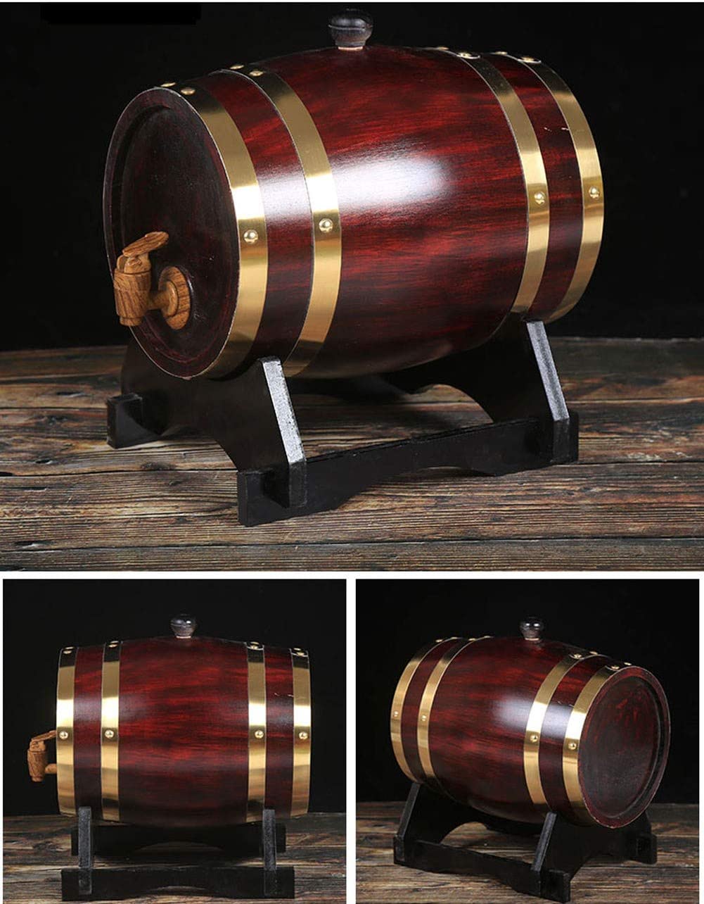 Oak Barrel Wine Dispenser with Stand