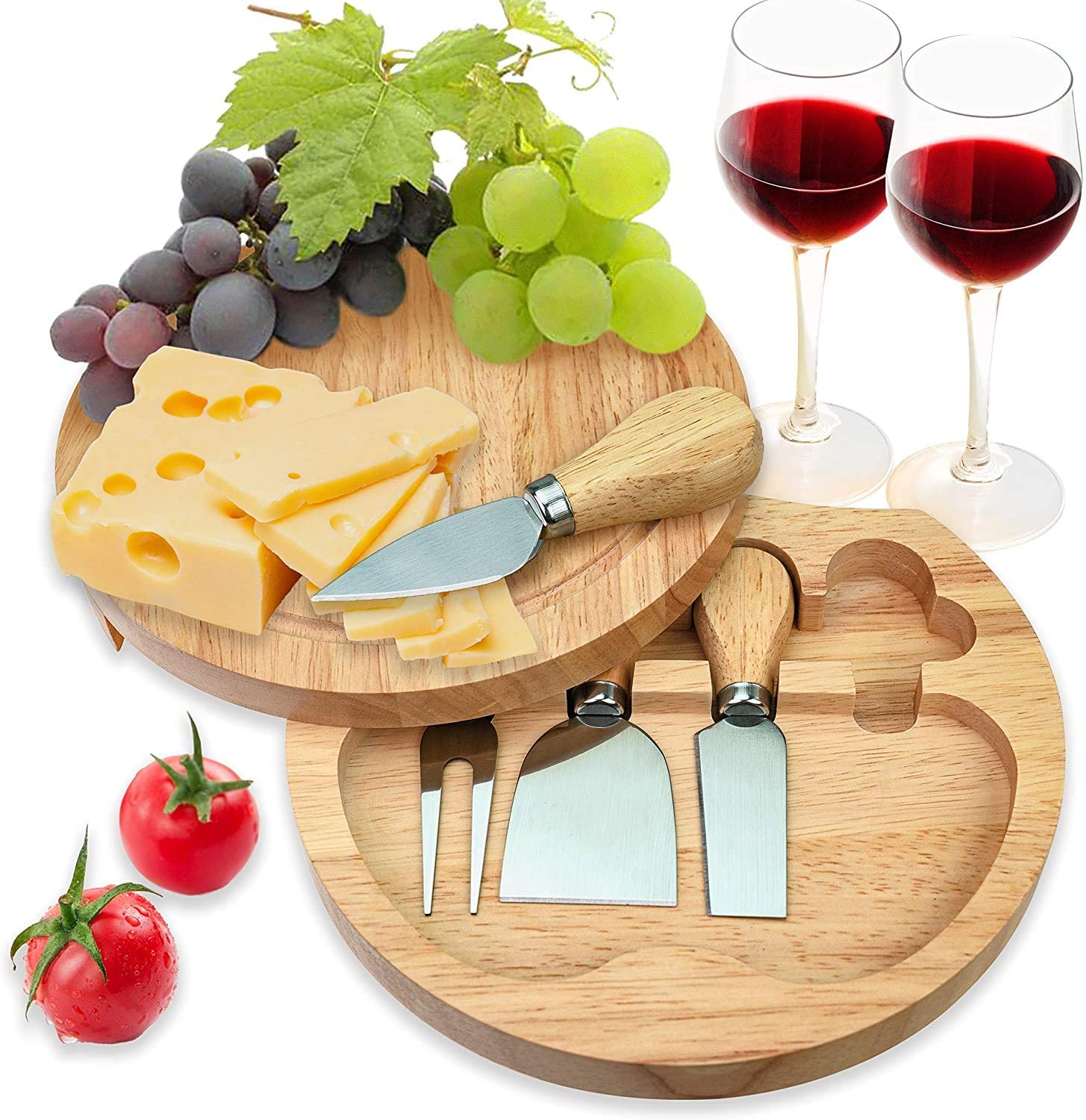 Round Cheese Boards with Knives