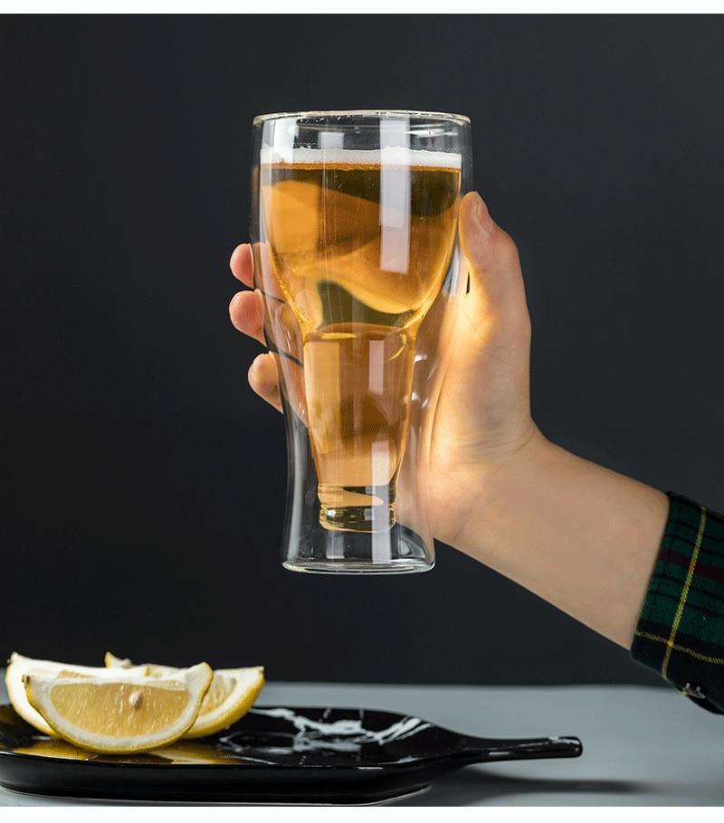 Unique Double Layered Beer Glass 350ml - 1 pc