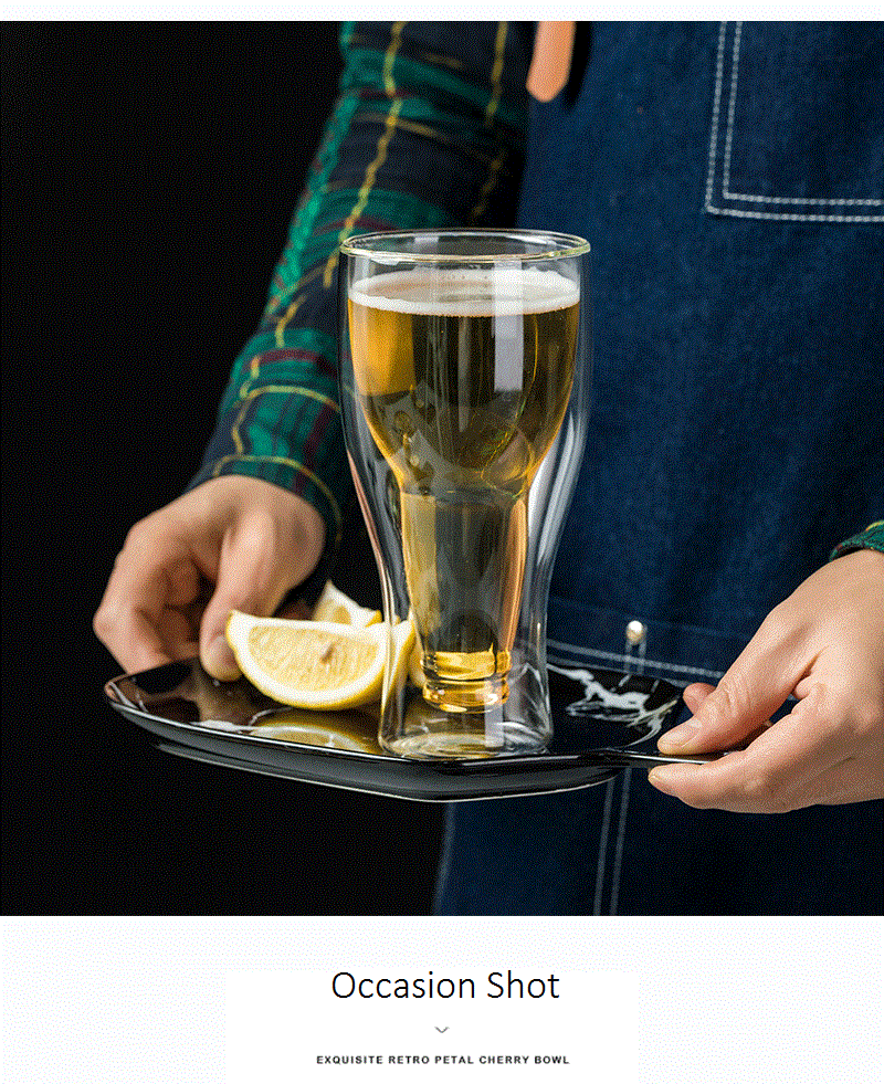 Unique Double Layered Beer Glass 350ml - 1 pc