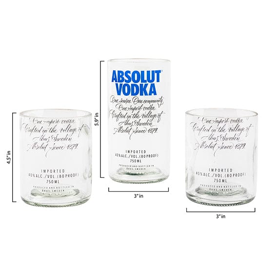 Upcycled Absolut Glasses (Set of Three)