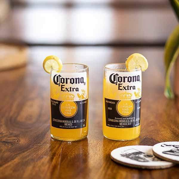 Upcycled Corona Glasses (Set of Two)