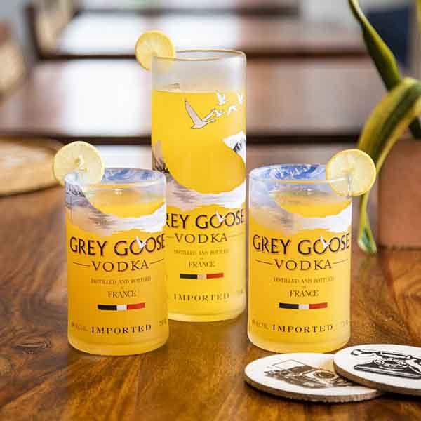 Upcycled Grey Goose Glasses (Set of Three)