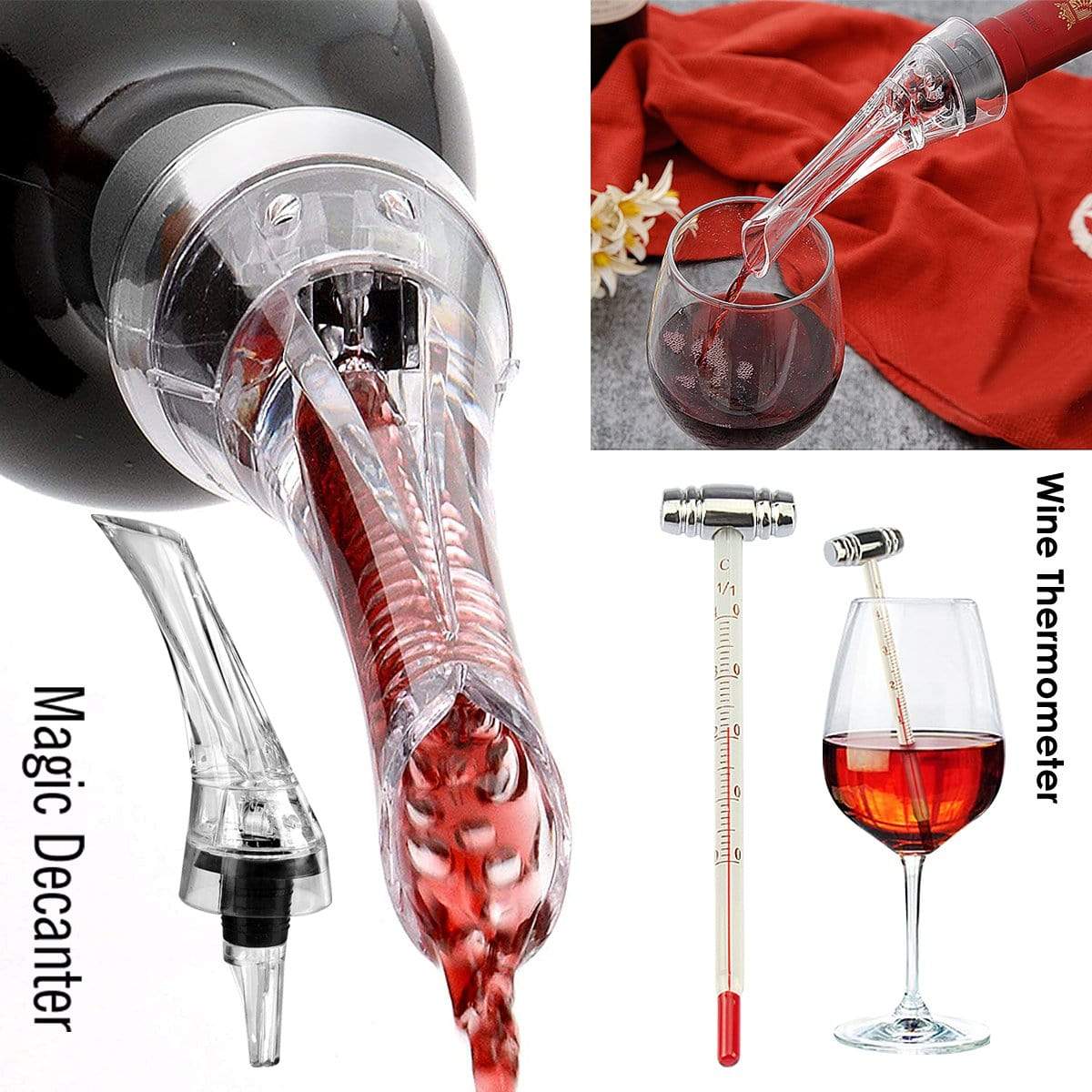 Wine Accessory Gift Set Black with Chess