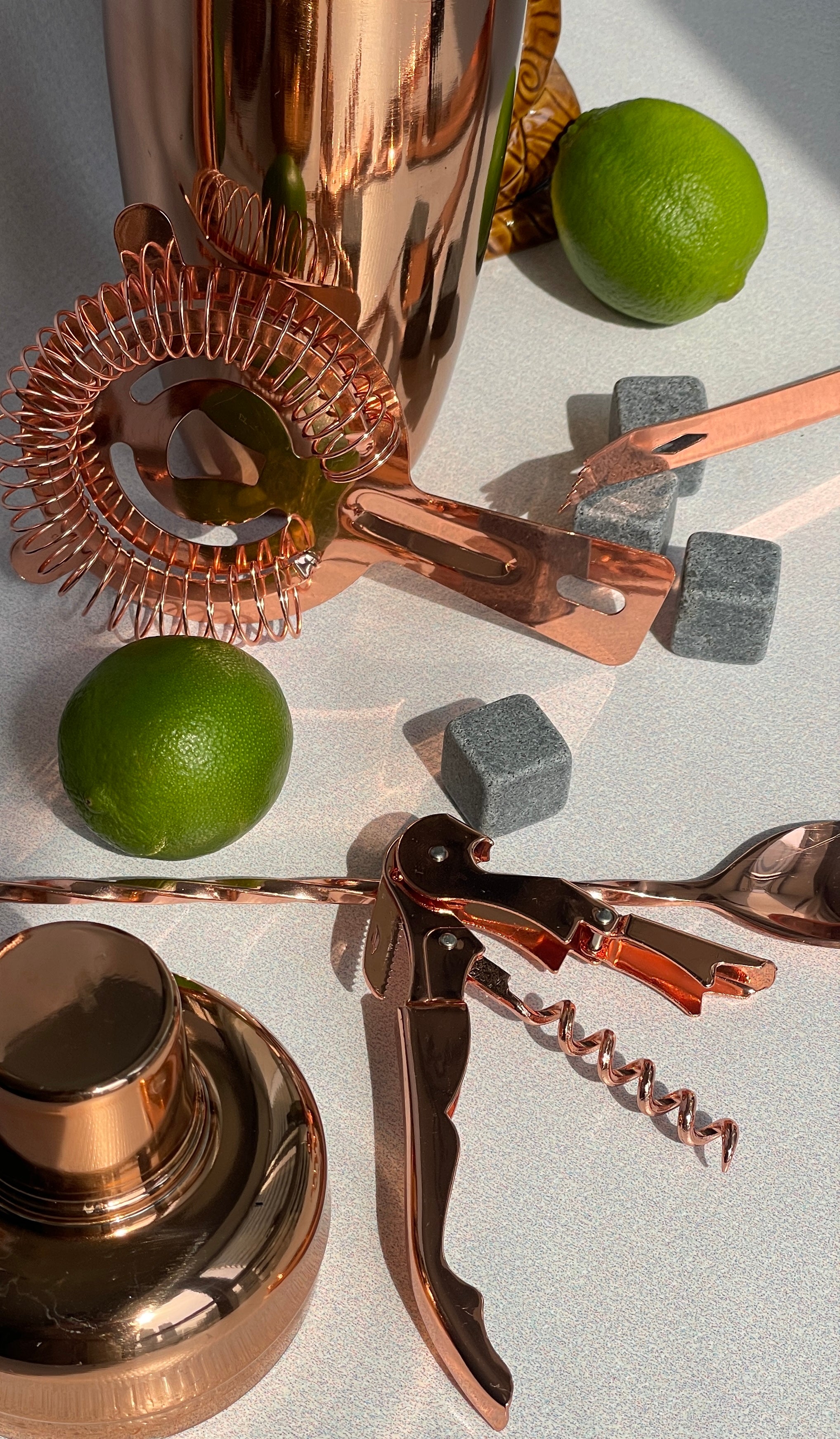 Copper Cocktail Bar Shaker Set