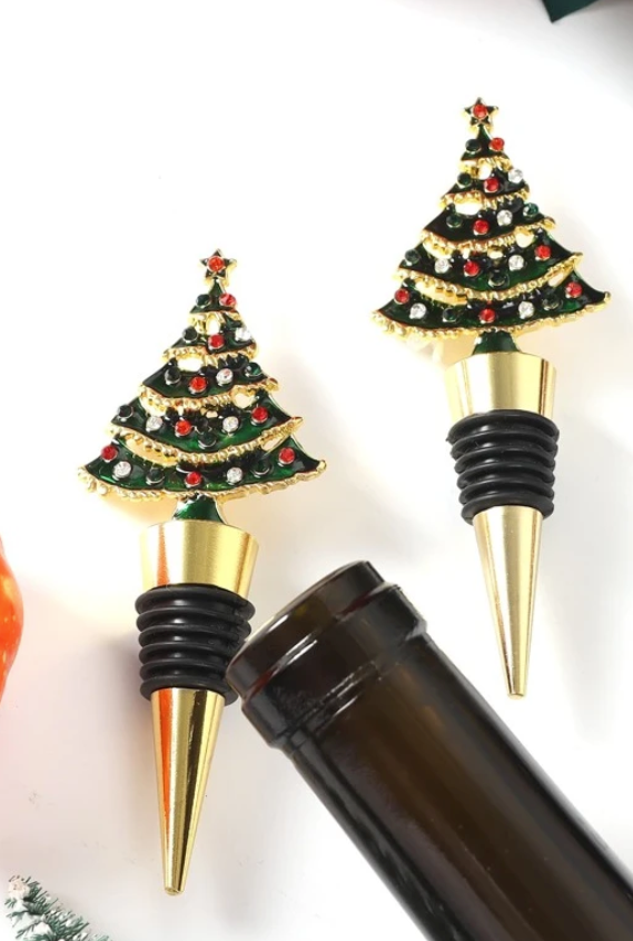 Christmas Tree Wine Stopper - Gold