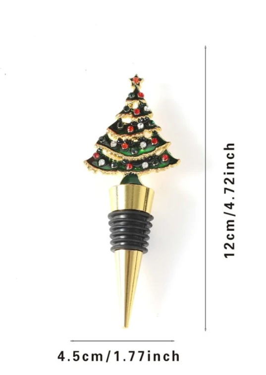 Christmas Tree Wine Stopper - Gold