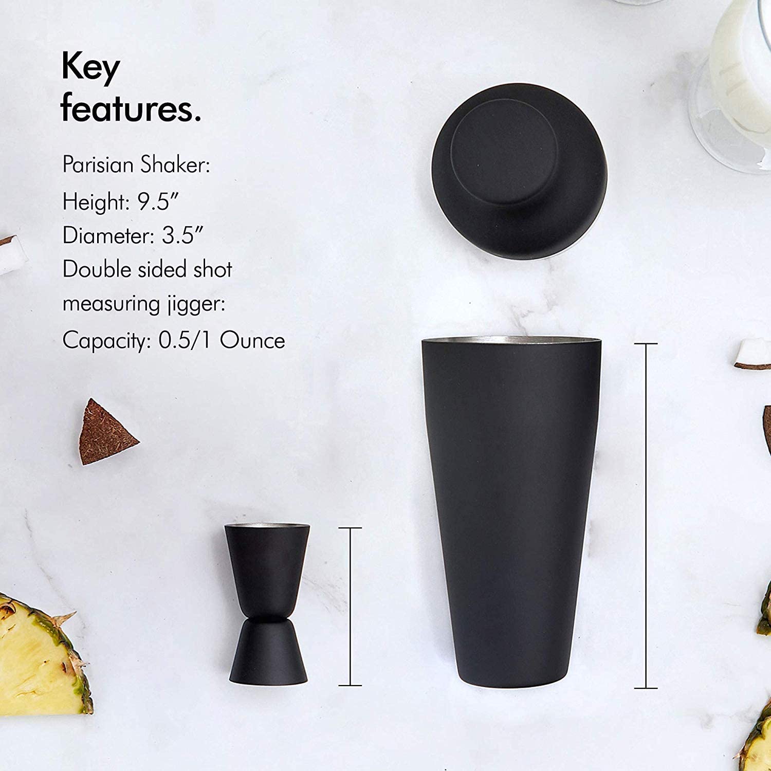 Matte Black Cocktail Shaker Set
