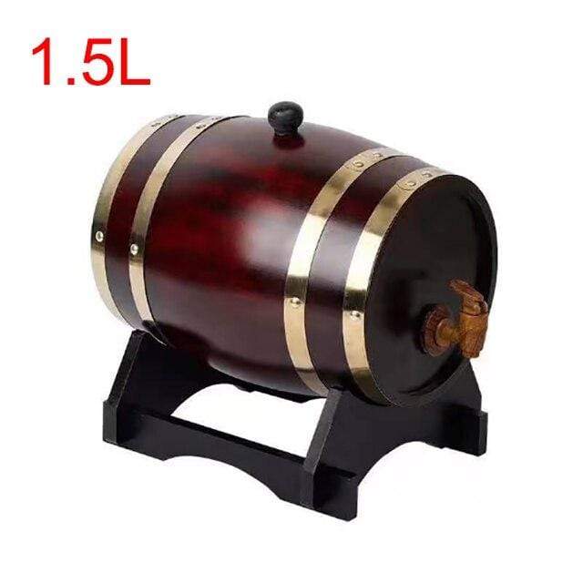 Oak Barrel Wine Dispenser with Stand