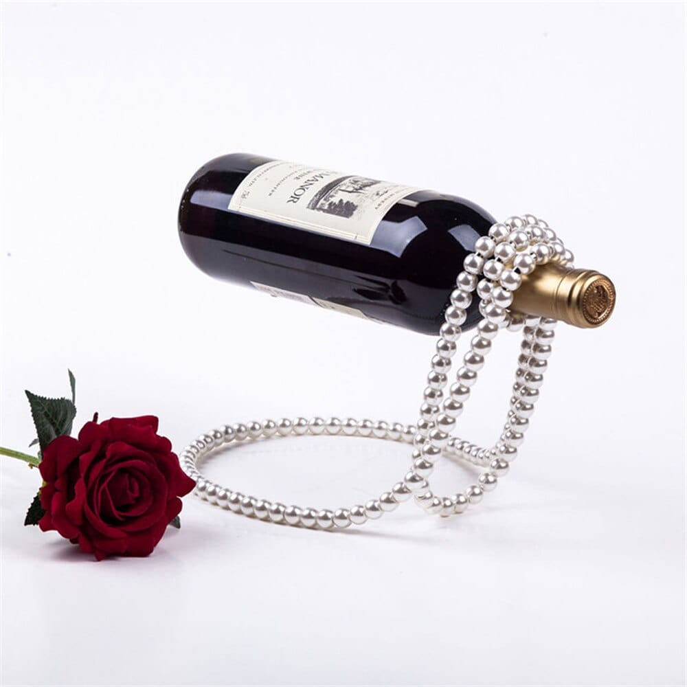 Pearls Metal Wine Bottle Holder