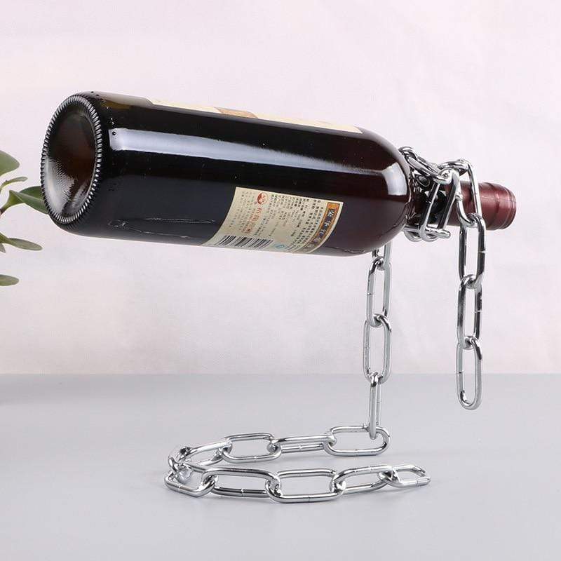 Silver Metal Wine Bottle Holder