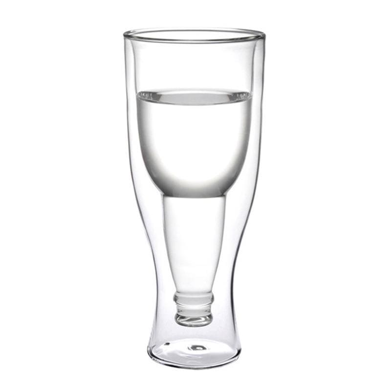 Unique Double Layered Beer Glass 350ml - 1 pc