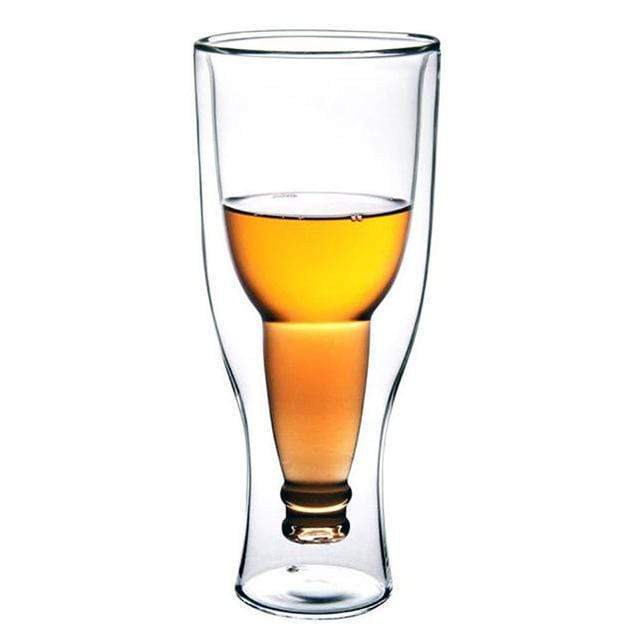 Unique Double Layered Beer Glass 350ml - 1 pc