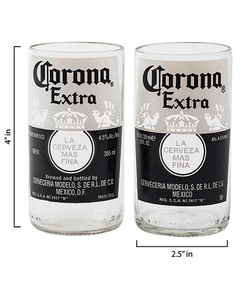 Upcycled Corona Glasses (Set of Two)