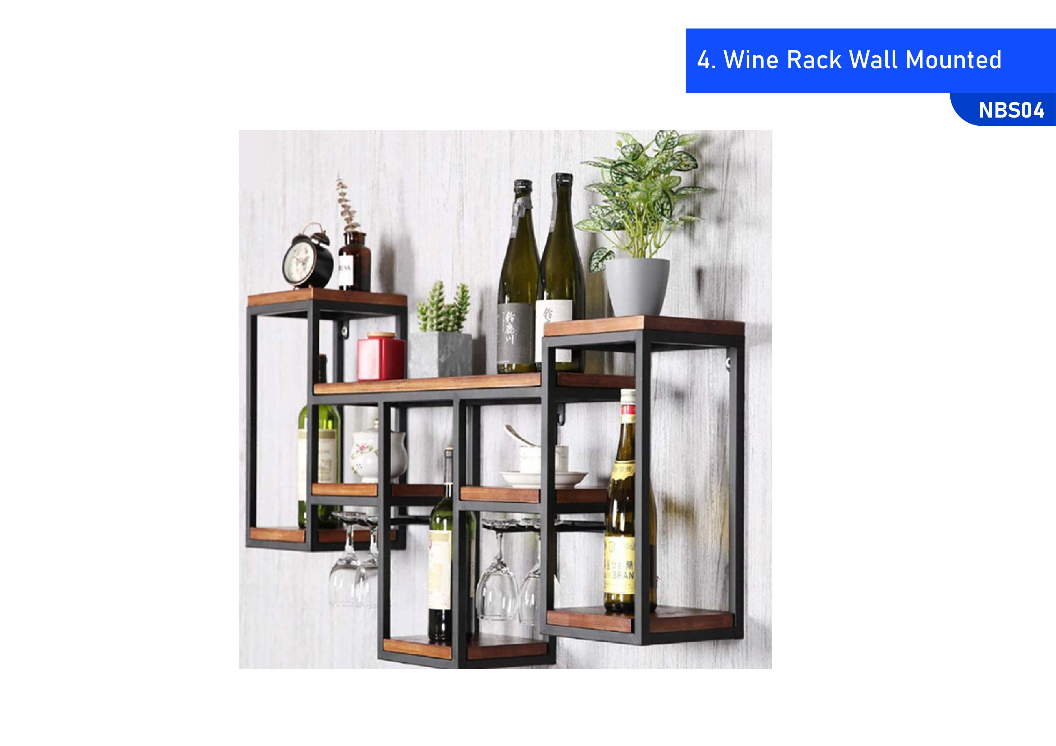 Wine Rack Wall Mounted Black